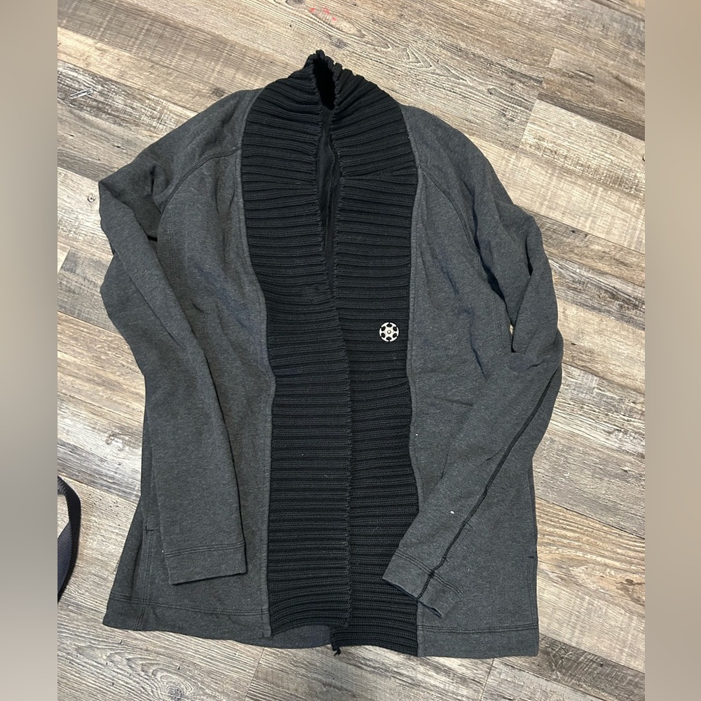 Gray and Black Cardigan Sweater